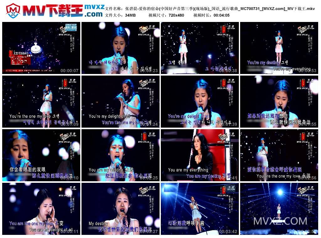 张碧晨-爱你的宿命(中国好声音第三季)(现场版)_国语_流行歌曲_MC700731